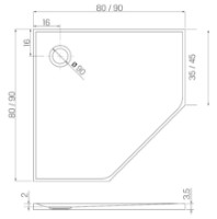 Cadița de duș New Trendy Nex B-0452 90x90x3.5 (17215) imaginea #2 — magazin online Desire.md