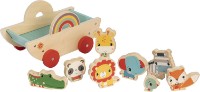 Jucarie de impins si tras Fisher Price Wooden Pull Along Cart (72031A)