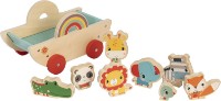 Jucarie de impins si tras Fisher Price Wooden Pull Along Cart (72031A) imaginea #5 — magazin online Desire.md