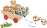 Jucarie de impins si tras Fisher Price Wooden Pull Along Cart (72031A)