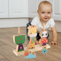 Piramida Fisher Price Wooden Stacking Puzzle (72029A)