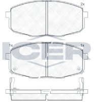 Комплект тормозных колодок ICER 181540 фото №2 — интернет-магазин Desire.md