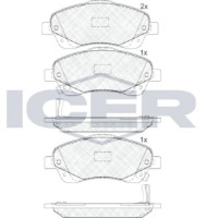 Комплект тормозных колодок ICER 181573 фото №2 — интернет-магазин Desire.md