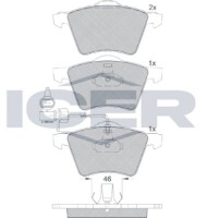 Комплект тормозных колодок ICER 181605 фото №2 — интернет-магазин Desire.md