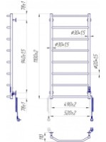 Uscător de prosoape Mario Trapeze НР-І 1090х530/110 TR K imaginea #2 — magazin online Desire.md