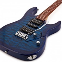 Chitara electrica Ibanez GRX70QA TBB (Transparent Blue Burst) imaginea #2 — magazin online Desire.md