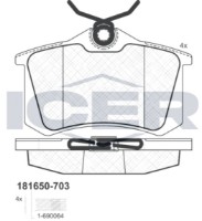 Комплект тормозных колодок ICER 181650-703 фото №2 — интернет-магазин Desire.md