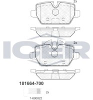Комплект тормозных колодок ICER 181664-700 фото №2 — интернет-магазин Desire.md