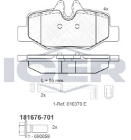 Комплект тормозных колодок ICER 181676-701 фото №2 — интернет-магазин Desire.md