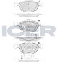 Комплект тормозных колодок ICER 181695 фото №2 — интернет-магазин Desire.md
