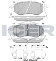 Комплект тормозных колодок ICER 181697-066 фото №2 — интернет-магазин Desire.md