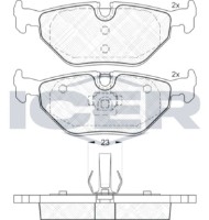 Комплект тормозных колодок ICER 181707 фото №2 — интернет-магазин Desire.md