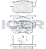 Комплект тормозных колодок ICER 181718 фото №2 — интернет-магазин Desire.md