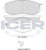 Комплект тормозных колодок ICER 181747 фото №2 — интернет-магазин Desire.md