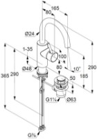 Смеситель для умывальника Kludi Bozz (380270576) фото №2 — интернет-магазин Desire.md
