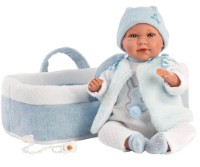 Păpușa Llorens Mimo Lloron Capazo Celeste (74011)