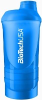 Shaker pentru nutriție sportivă Biotech Smart Blue 600ml