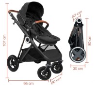 Коляска BabyGo 3in1 Air Halime Black (76122) фото №2 — интернет-магазин Desire.md