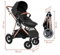 Коляска BabyGo 3in1 Air Halime Black (76141) фото №7 — интернет-магазин Desire.md