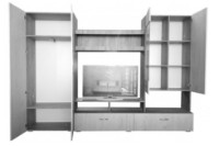 Гостиная ML-Mobila МЛ-1 Вар.1 2800 Антрацит/Дуб Крафт Белый фото №2 — интернет-магазин Desire.md