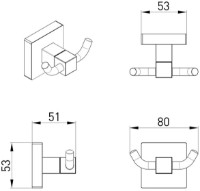 Держатель для полотенец VOLLE Cuadro (2536.200201) фото №2 — интернет-магазин Desire.md