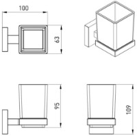 Стакан для зубных щёток VOLLE Cuadro (2536.220104) фото №2 — интернет-магазин Desire.md
