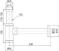 Sifon pentru lavoar VOLLE 9000.094205 imaginea #2 — magazin online Desire.md