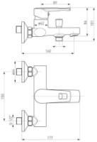 Смеситель для ванны VOLLE Solar (1530.030101) фото №2 — интернет-магазин Desire.md