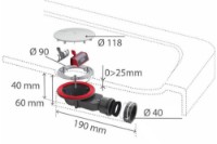 Sifon pentru cada-duș Wirquin Slim+ H40 D90 (30723365) imaginea #2 — magazin online Desire.md