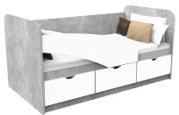 Pat copii ML-Mobila Junior 1 80x180 Atelie Deschis/Alb