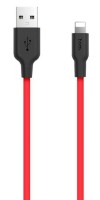 USB Кабель Hoco X21 Silicone Lightning Black/Red фото №1 — интернет-магазин Desire.md