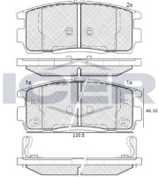 Комплект тормозных колодок ICER 181799 фото №2 — интернет-магазин Desire.md