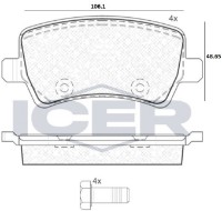 Комплект тормозных колодок ICER 181776 фото №2 — интернет-магазин Desire.md