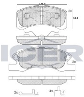 Комплект тормозных колодок ICER 181701-208 фото №2 — интернет-магазин Desire.md