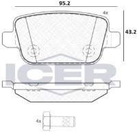 Комплект тормозных колодок ICER 181801 фото №2 — интернет-магазин Desire.md