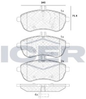 Комплект тормозных колодок ICER 181821 фото №2 — интернет-магазин Desire.md
