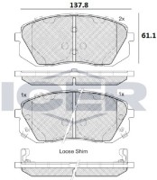 Комплект тормозных колодок ICER 181826 фото №2 — интернет-магазин Desire.md