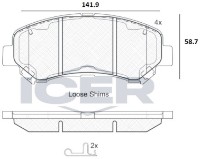 Комплект тормозных колодок ICER 181834 фото №2 — интернет-магазин Desire.md