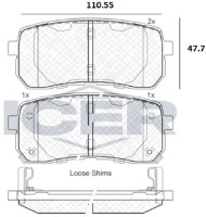 Комплект тормозных колодок ICER 181839 фото №2 — интернет-магазин Desire.md
