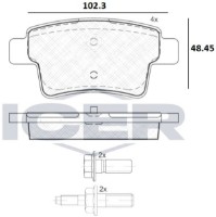 Комплект тормозных колодок ICER 181853 фото №2 — интернет-магазин Desire.md