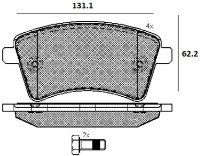 Комплект тормозных колодок ICER 181854 фото №2 — интернет-магазин Desire.md
