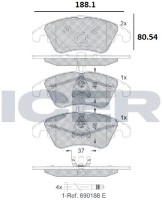 Комплект тормозных колодок ICER 181865 фото №2 — интернет-магазин Desire.md