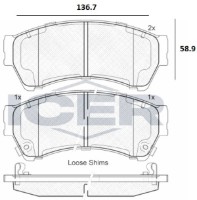 Комплект тормозных колодок ICER 181868 фото №2 — интернет-магазин Desire.md