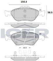 Комплект тормозных колодок ICER 181877 фото №2 — интернет-магазин Desire.md