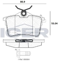 Комплект тормозных колодок ICER 181895 фото №2 — интернет-магазин Desire.md