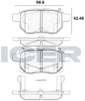 Комплект тормозных колодок ICER 181899 фото №2 — интернет-магазин Desire.md