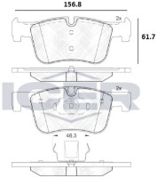 Комплект тормозных колодок ICER 182048 фото №2 — интернет-магазин Desire.md