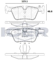 Комплект тормозных колодок ICER 182049 фото №2 — интернет-магазин Desire.md