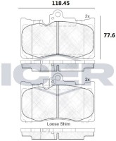 Комплект тормозных колодок ICER 182059 фото №2 — интернет-магазин Desire.md