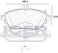 Комплект тормозных колодок ICER 182061 фото №2 — интернет-магазин Desire.md